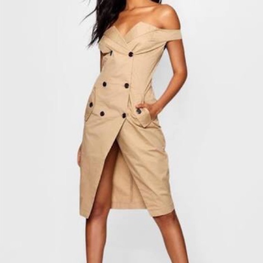 Boohoo Off The Shoulder Dress
